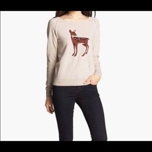 Halogen Deer Intarsia Sweater — XS Petite